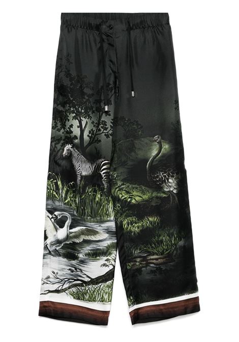 Anthracite grey printed trousers The Attico - women